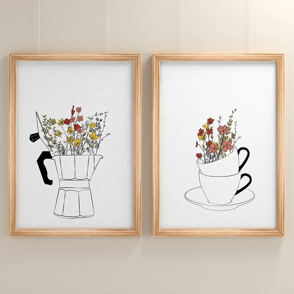 Resin Art With Flowers - ملصقات جدارية عصرية بتصميم نورديك لعشاق