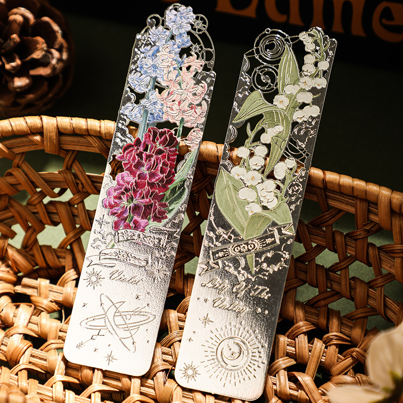 Resin Art Bookmark - الرجعية الجوف المعادن المرجعية رومانسية زهرة