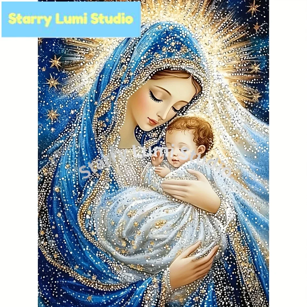 Resin Art Mary - لوحة فسيفساء ماسية ثلاثية الأبعاد مصنوعة