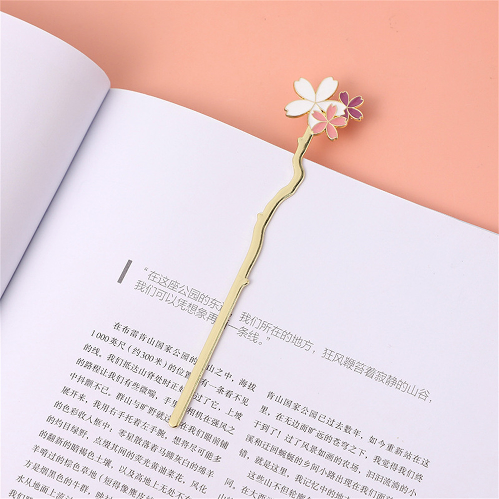 Resin Art Bookmark - الإبداعية المعادن ساكورا زهرة المرجعية ،