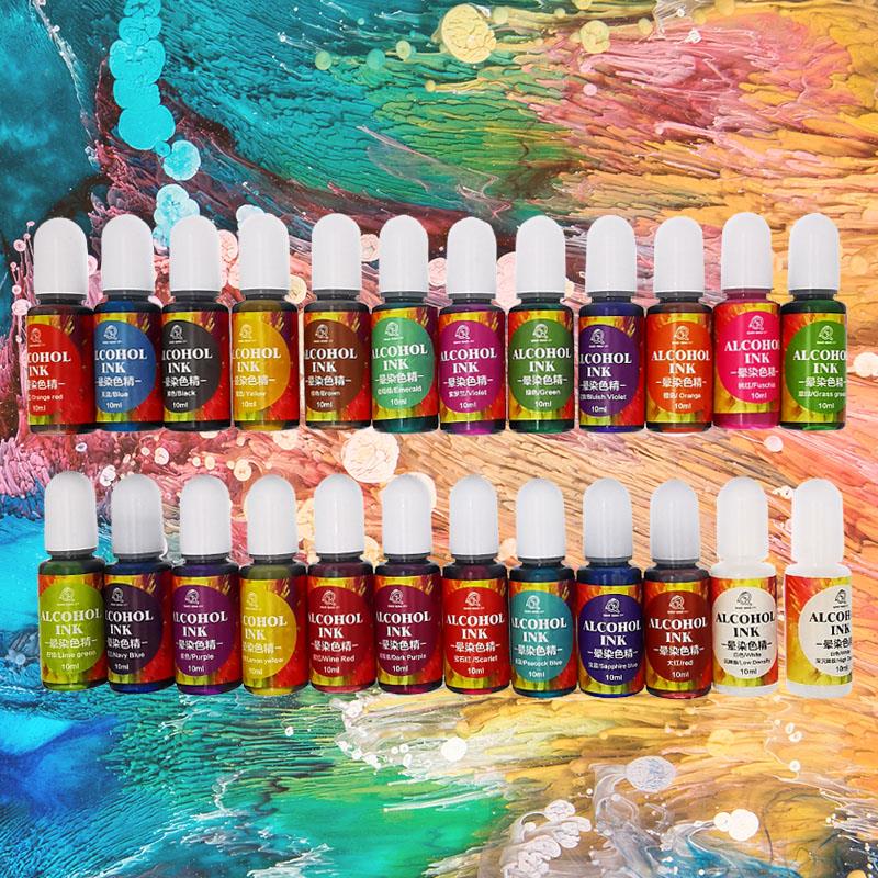 Resin Pigment Alcohol Ink - 24 لون 10 مللي الفن الحبر