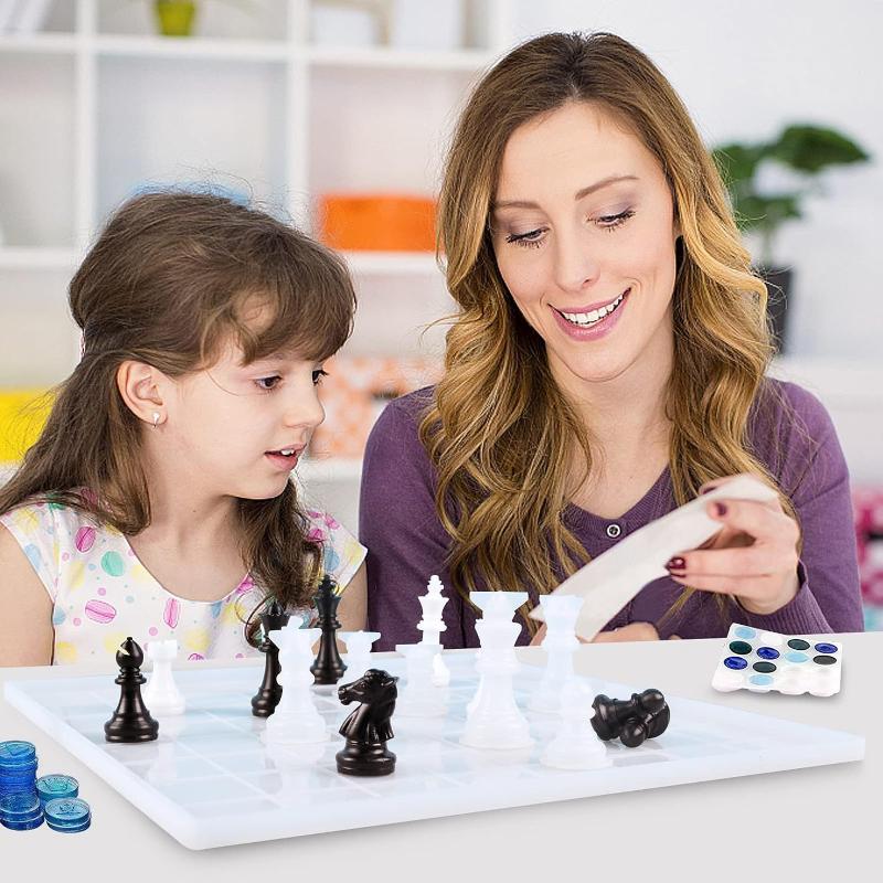 قالب شطرنج من الراتنج مع لوحة  - مراجعة Resin Art Table وسعره