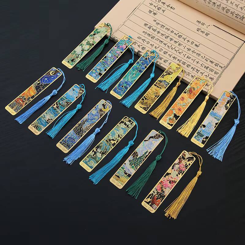 1-6-12 قطعة علامة كتاب معدنية  - مراجعة Resin Art Bookmark وسعره