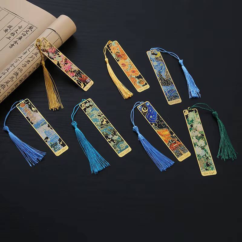 1-6-12 قطعة علامة كتاب معدنية  - مراجعة Resin Art Bookmark وسعره