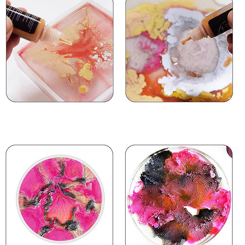 1 مجموعة الفن الحبر الكحول الا - مراجعة Resin Pigment Alcohol Ink وسعره