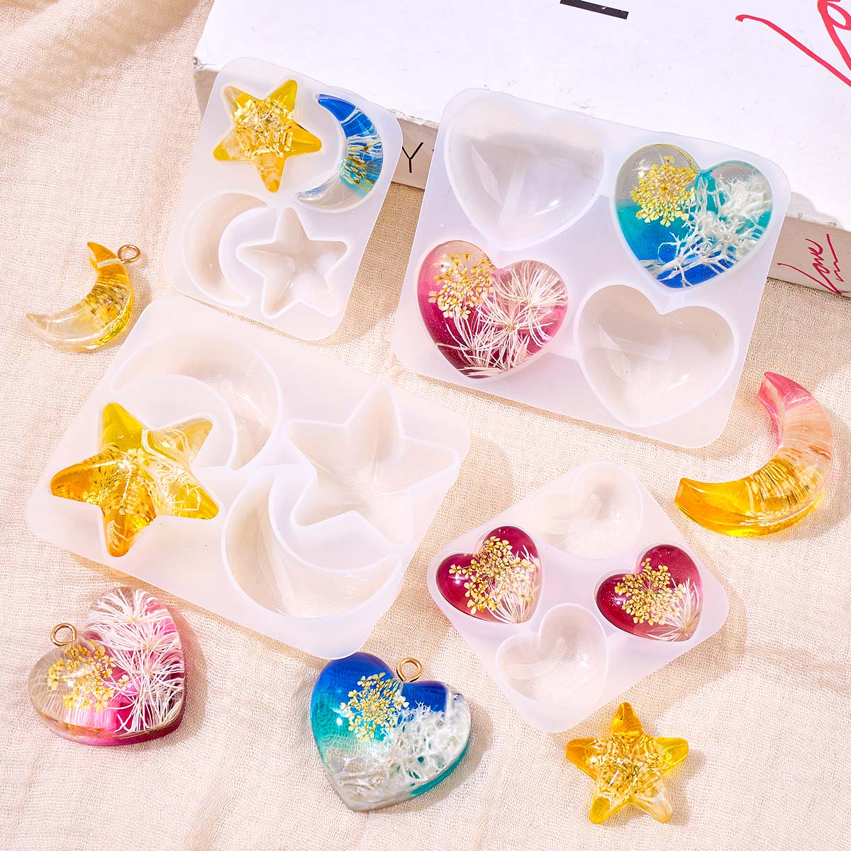 قالب سيليكون على شكل قلب ونجمة - مراجعة Resin Art Liquid وسعره