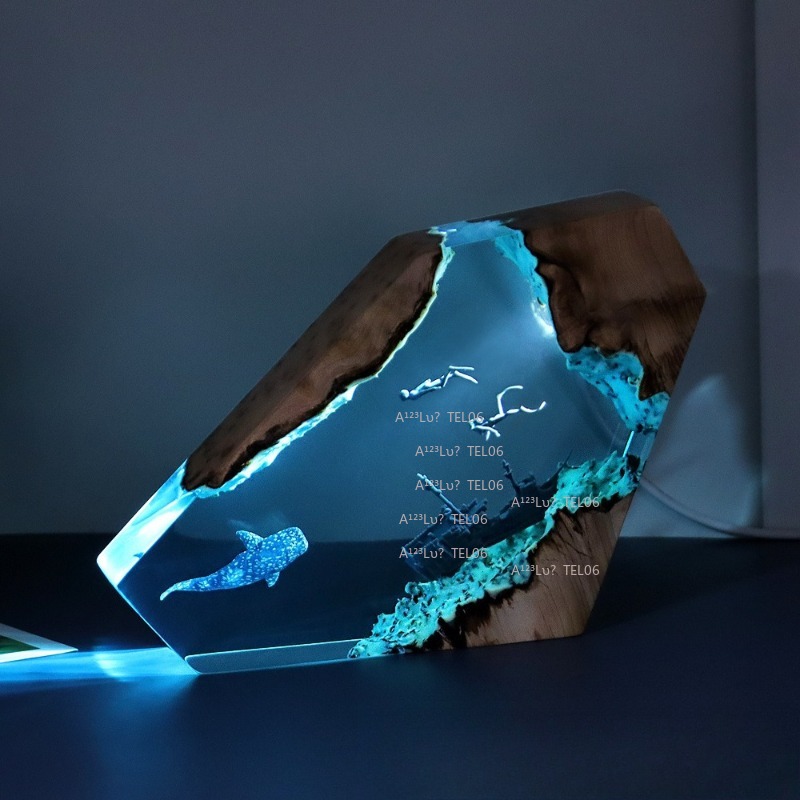 مصباح ليلي من الخشب والراتنج ب - مراجعة Resin Art Light وسعره