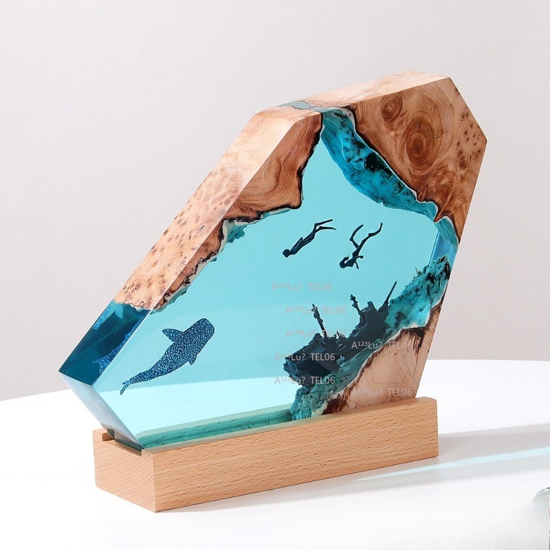 مصباح ليلي من الخشب والراتنج ب - مراجعة Resin Art Light وسعره