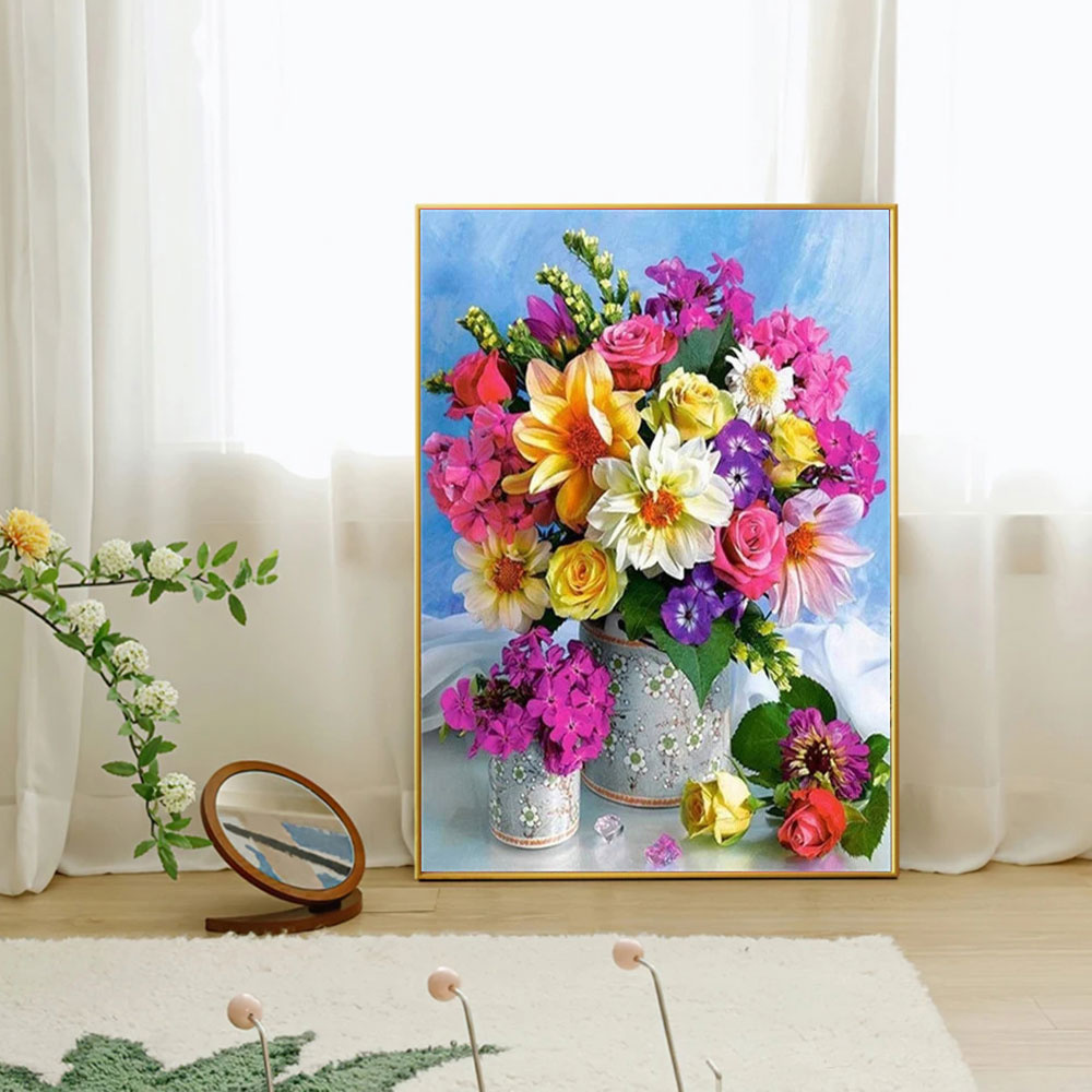 لوحة فسيفساء ماسية كاملة بتصمي - مراجعة Resin Art With Flowers وسعره