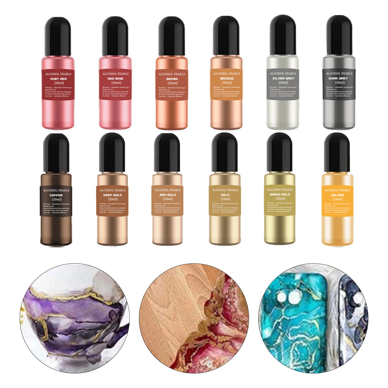 12 زجاجة من أحبار الكحول المعد - مراجعة Resin Pigment Alcohol Ink وسعره