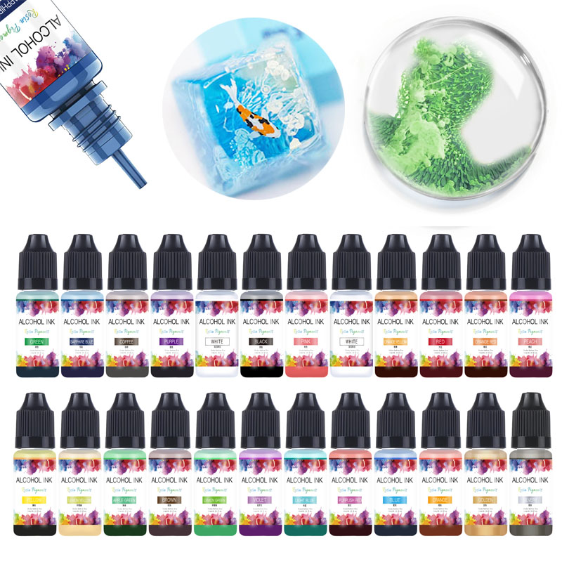 10 مللي الفن الحبر الكحول الرا - مراجعة Resin Pigment Alcohol Ink وسعره