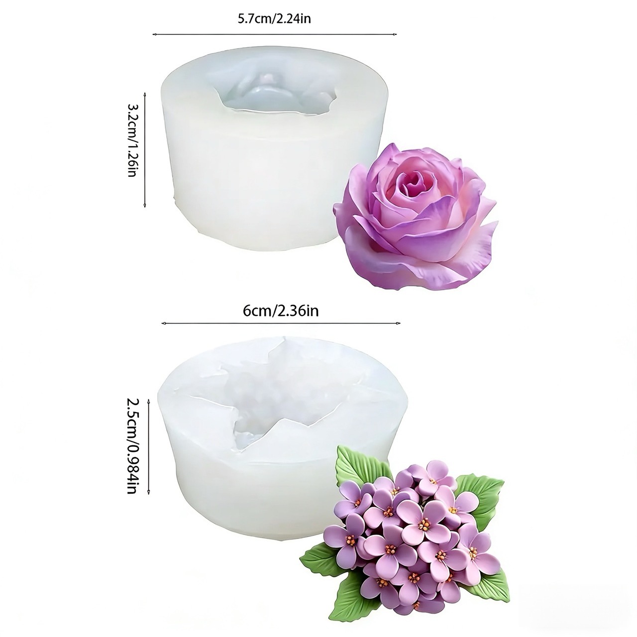 قطعتان من قوالب السيليكون لزهر - مراجعة Resin Art Wedding Gift وسعره