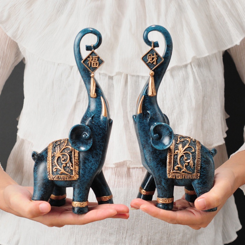 زوج من تماثيل الفيل الصينية عل - مراجعة Resin Art Wedding Gift وسعره