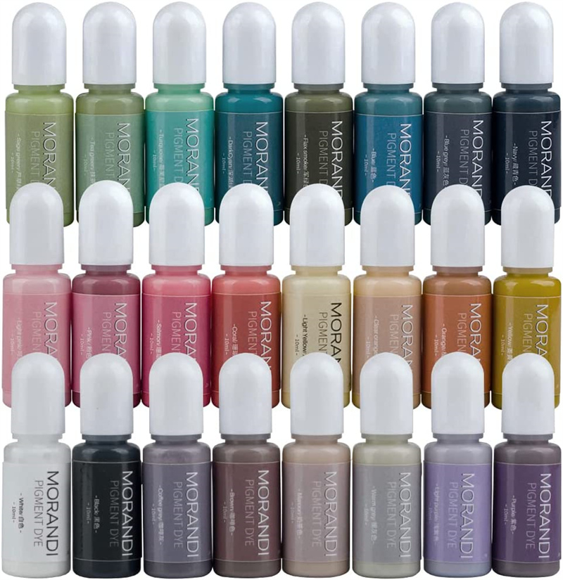 24 ألوان Morandi صبغة ألوان غي - مراجعة Resin Pigment Alcohol Ink وسعره