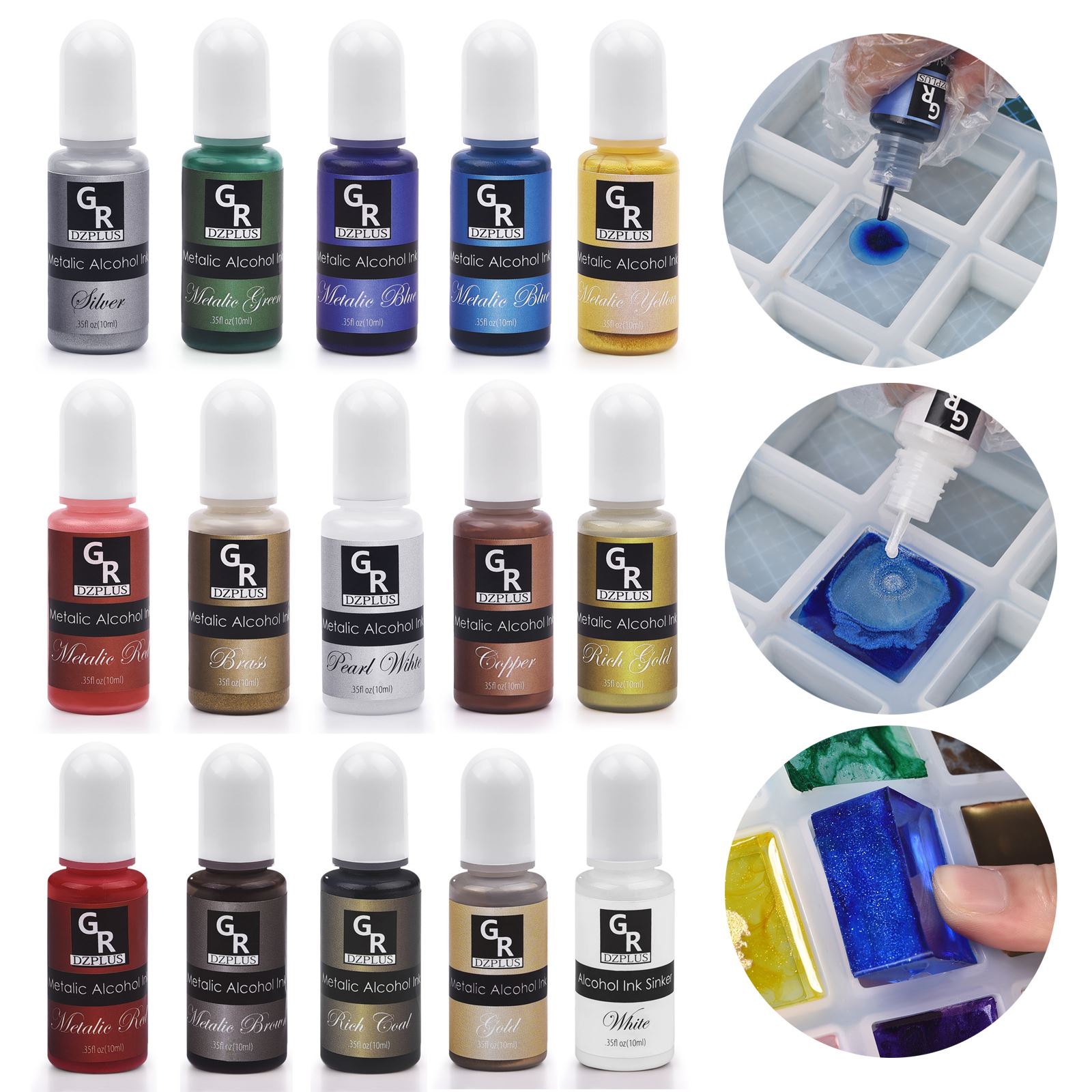 1 مجموعة الراتنج الصباغ عدة ال - مراجعة Resin Pigment Alcohol Ink وسعره