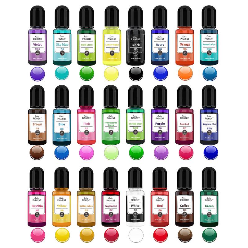 24 لون الفن الحبر الكحول الرات - مراجعة Resin Pigment Alcohol Ink وسعره